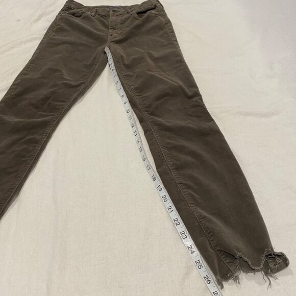 Mother High Waisted Looker Ankle Chew Corduroy Jeans in Taupe Size 26 - Picture 13 of 15
